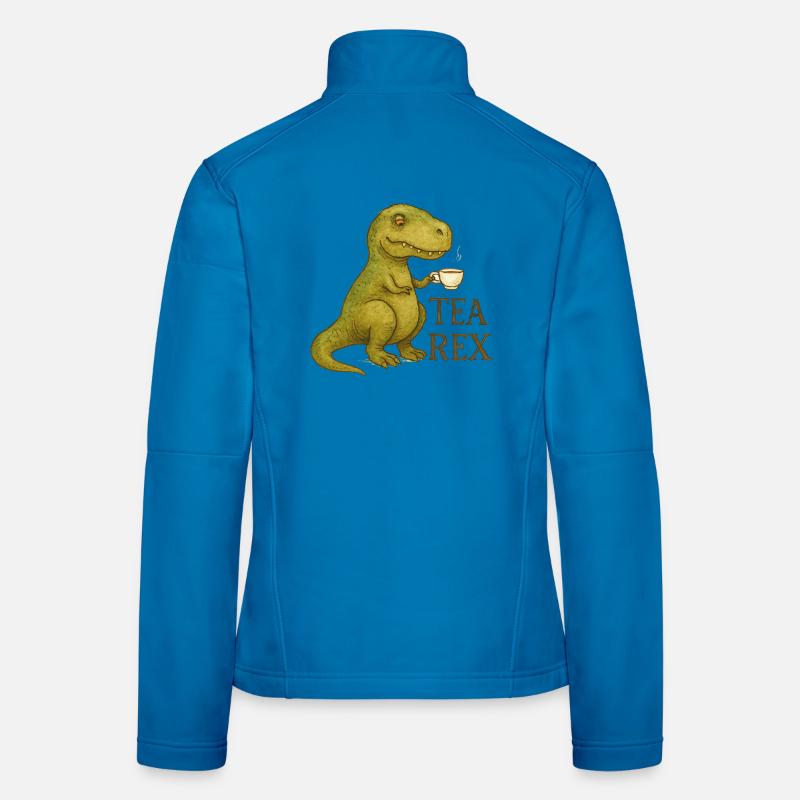 Tea Rex: Aquarell Dino Tea Time Frauen Softshelljacke
