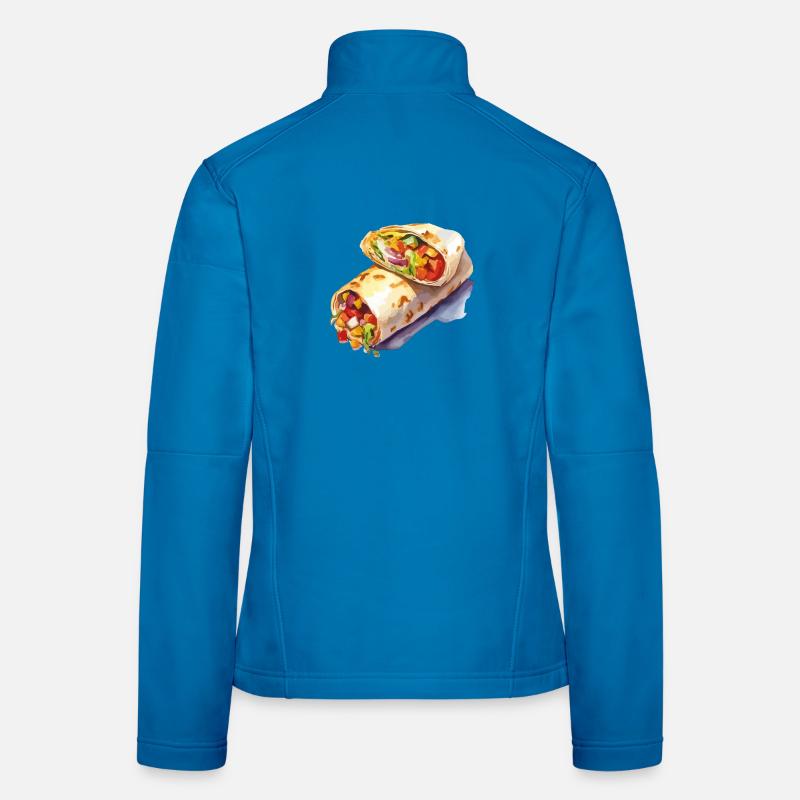 Colorful Vegetable Wrap Illustration Women's Softshell Jacket
