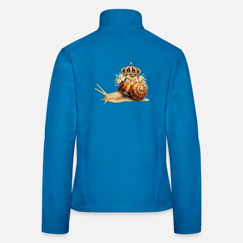 Königliche Schnecke mit Blumenkrone Frauen Softshelljacke