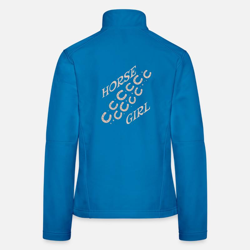 Pferdemädchen Logo Diagonal Muster Frauen Softshelljacke