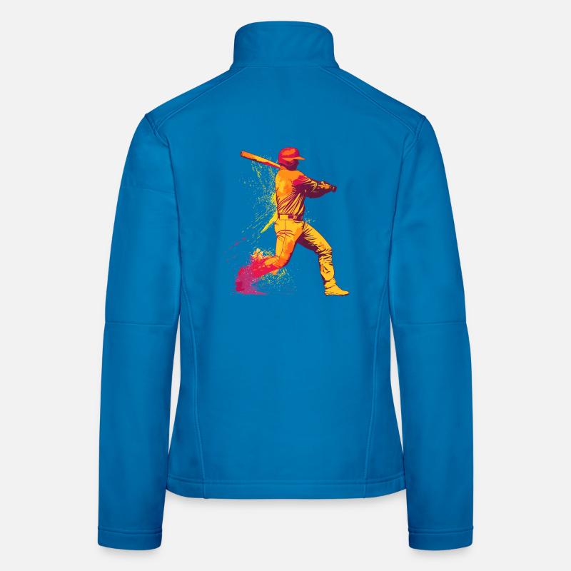 Farbexplosion Baseballschlägerheld Frauen Softshelljacke