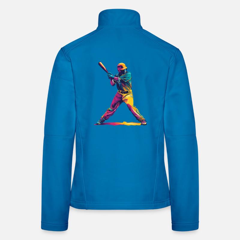 Color Explosion Baseball Bat Women's Softshell Jacket