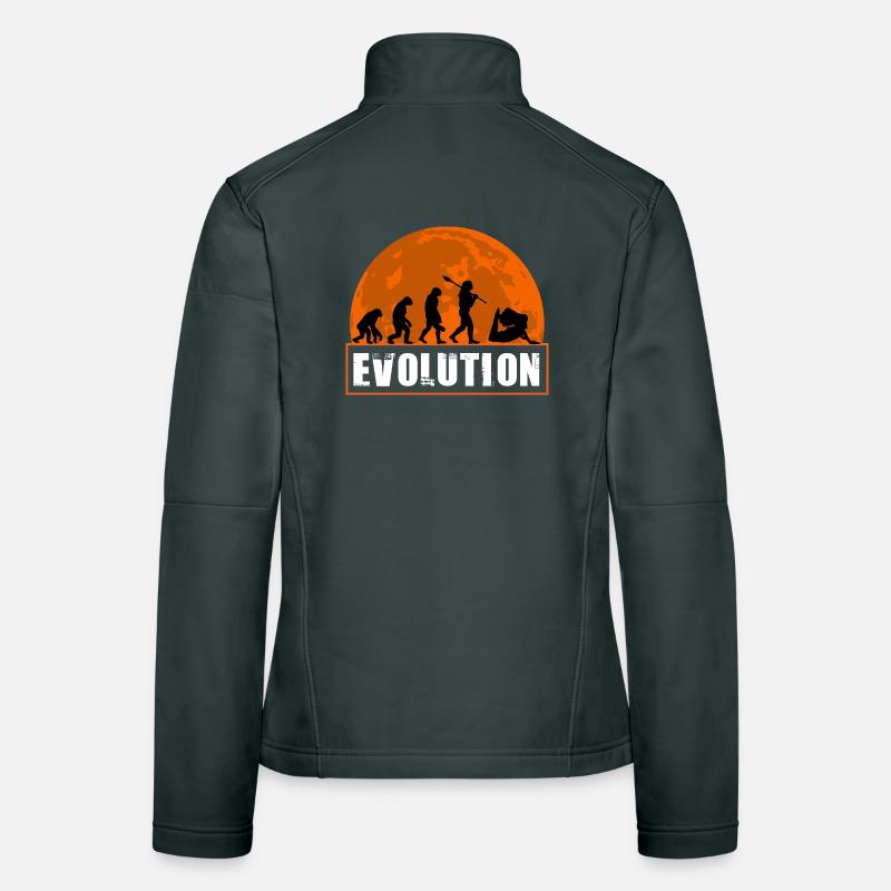 Yoga Evolution Silhouette Sunset Retro Women's Softshell Jacket