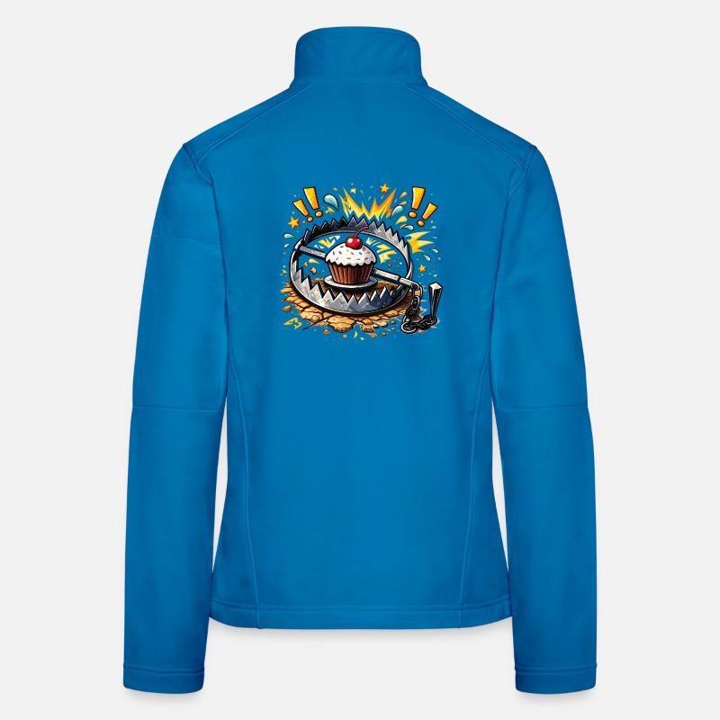Illustration de cupcake mignon dans un piège Veste en tissu softshell Femme