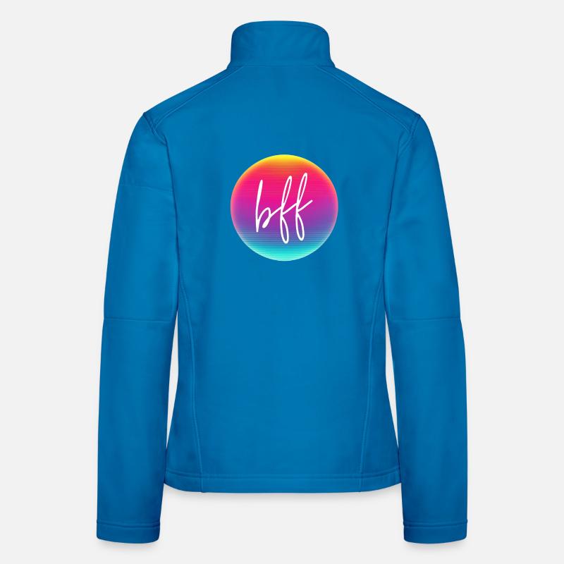 BFF! Neon circle customizable Women's Softshell Jacket