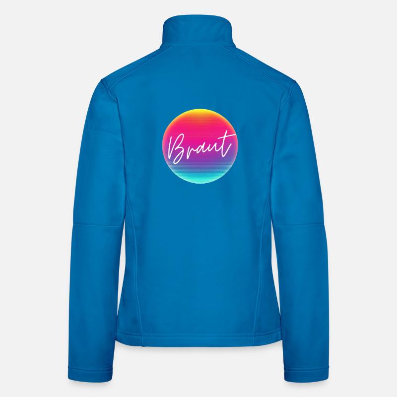 Team Bride! Cool Neon Circle Personalizable Women's Softshell Jacket