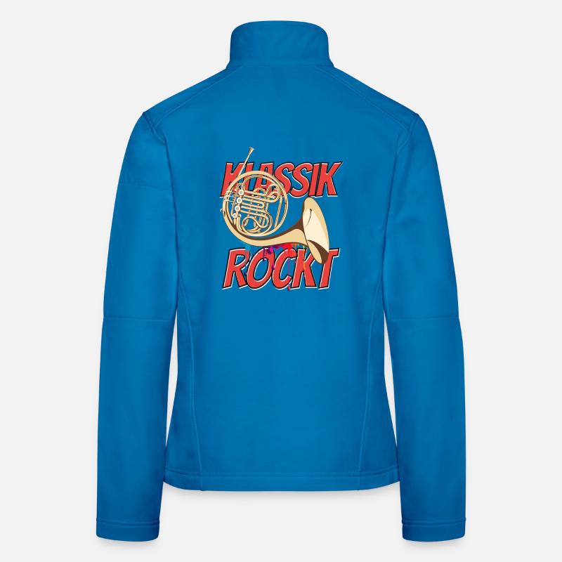 French Horn Classical Rocks Orchestra Horn Player Women's Softshell Jacket