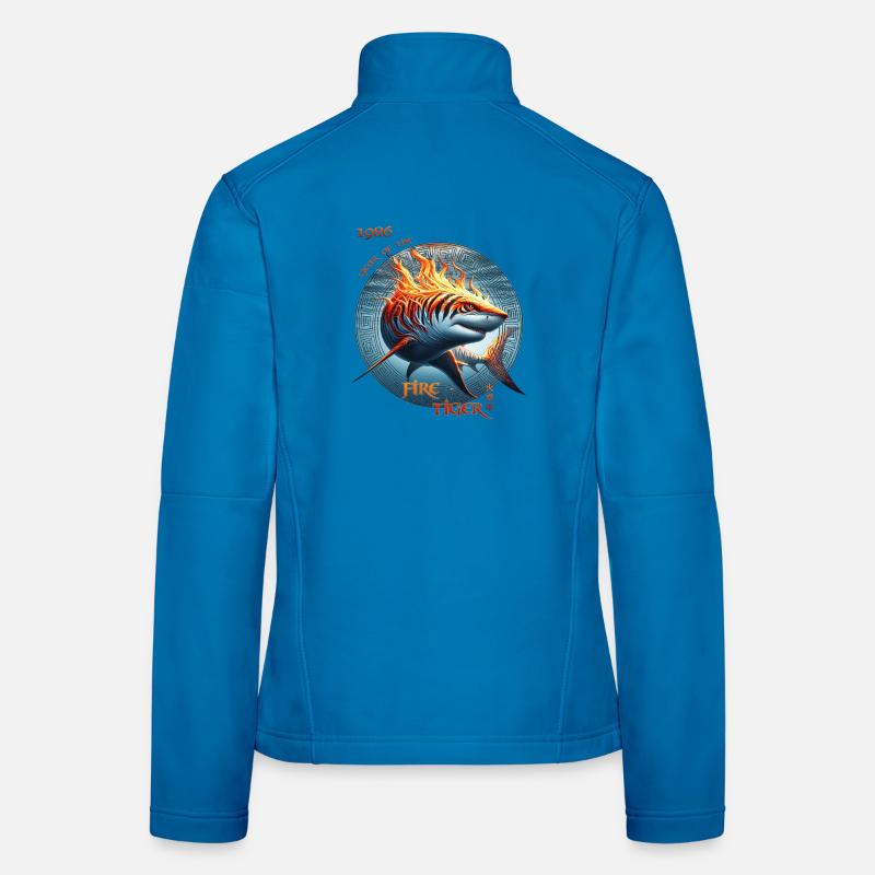 Fire Tiger 1986 – The Burning Tiger Shark - Women's Softshell Jacket - light blue