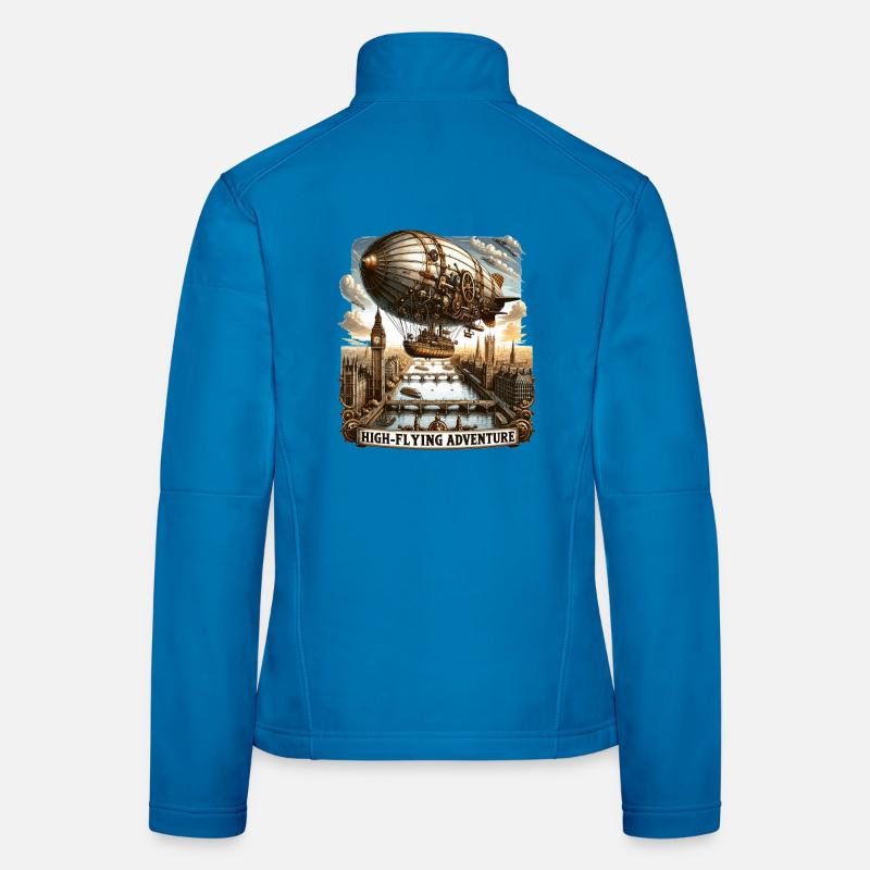 Dirigeable volant au-dessus de l’horizon de Londres Veste en tissu softshell Femme