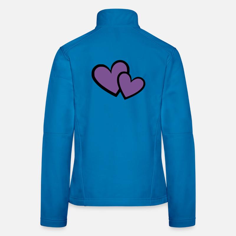 2 Violet Heart Heart Violet Heart Pattern Women's Softshell Jacket