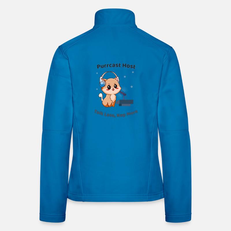 Purrcast Host – Talk Less, Nap More Cat - Women's Softshell Jacket - light blue