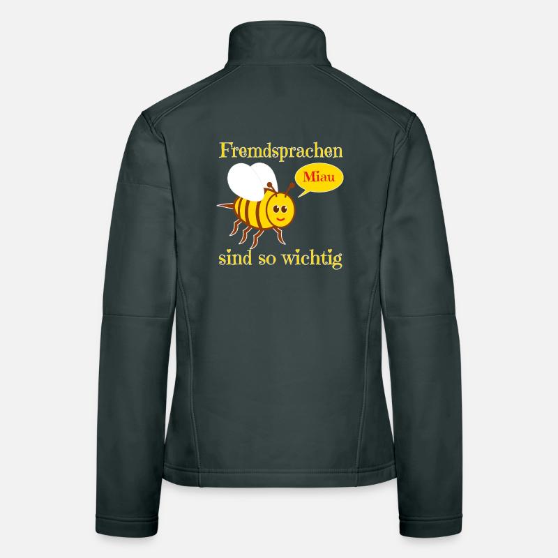 Funny bee in comic style Women's Softshell Jacket