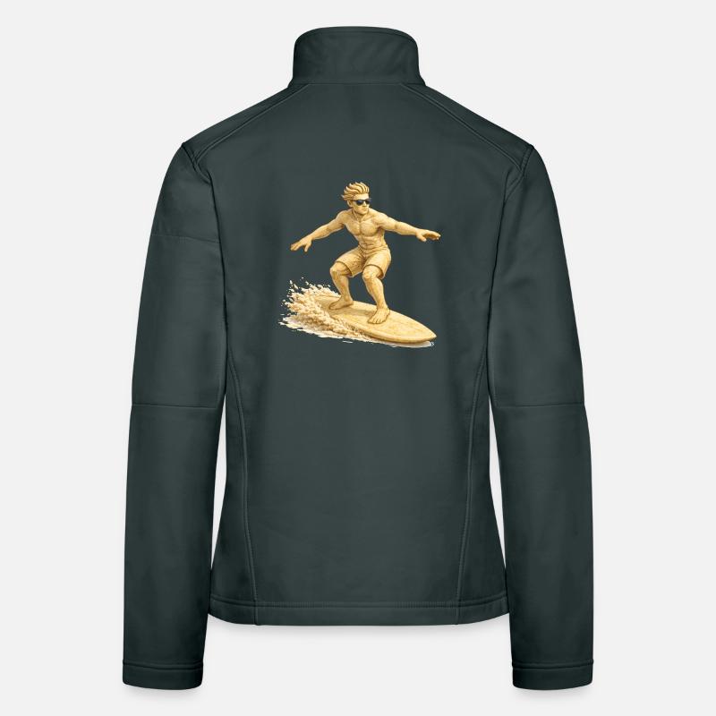 Surfeur de sable sur la planche de surf Veste en tissu softshell Femme