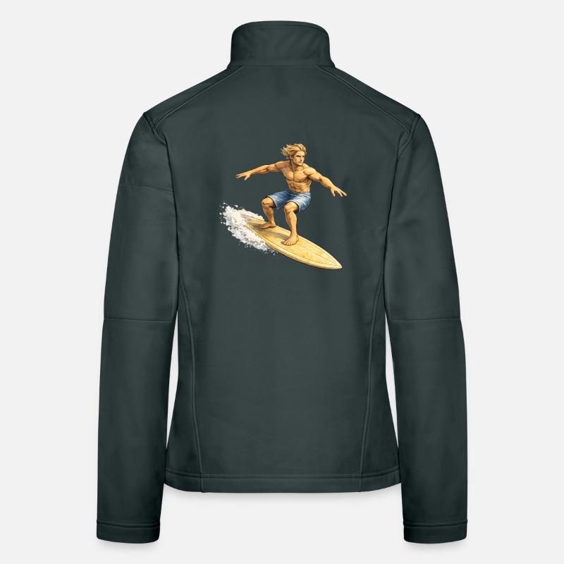 Surfer on wave in summer Women's Softshell Jacket