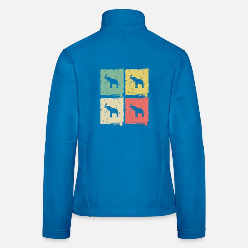 Elephant Quadri Pastel Pattern - Women's Softshell Jacket - light blue