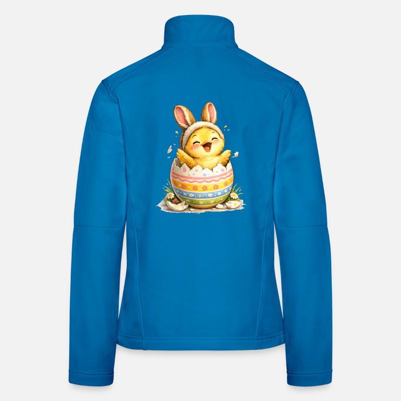 Chick with bunny ears in Easter egg Women's Softshell Jacket