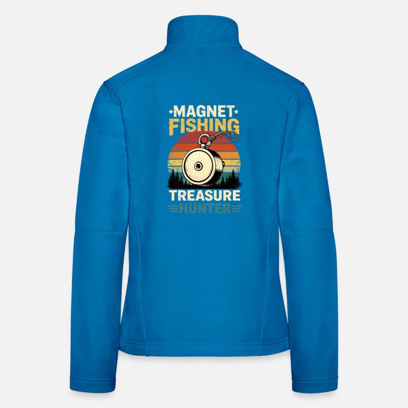 Vintage Magnetfischen Schatzjaeger Frauen Softshelljacke