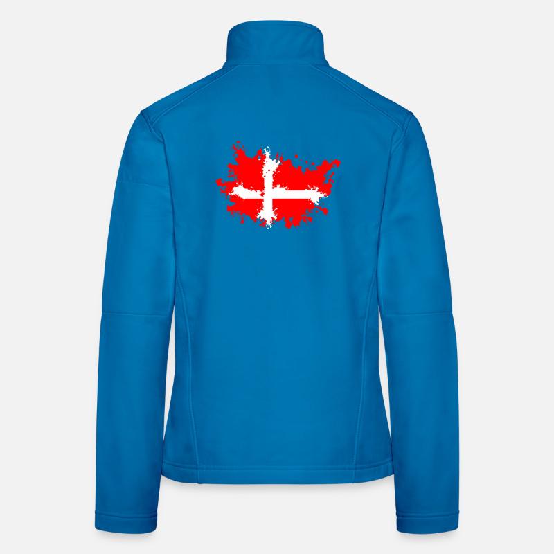 Denmark Splatter Flag Women's Softshell Jacket