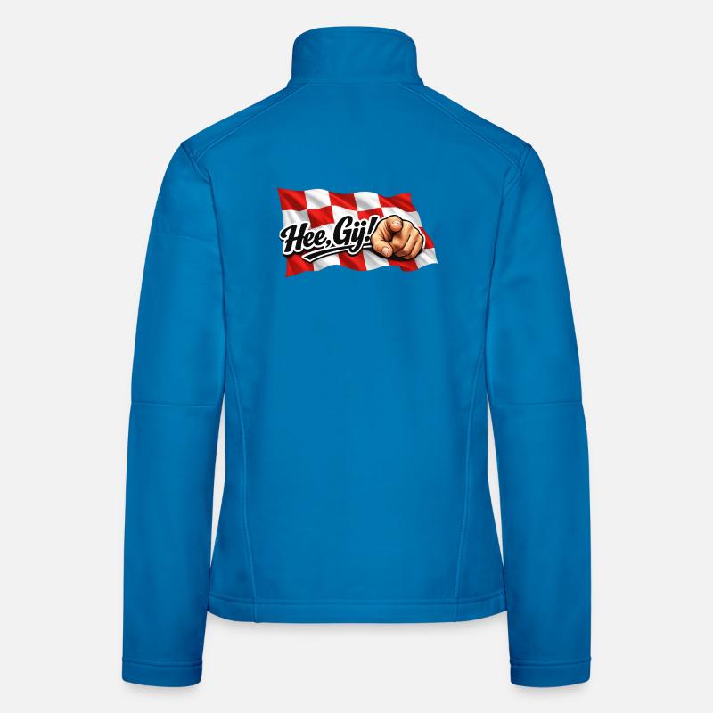 Salut Toi, drapeau du Brabant avec texte et main Veste en tissu softshell Femme