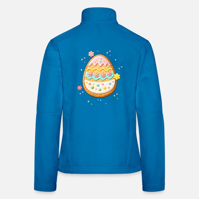 Decorated Easter egg as a cookie with colorful frosting Women's Softshell Jacket