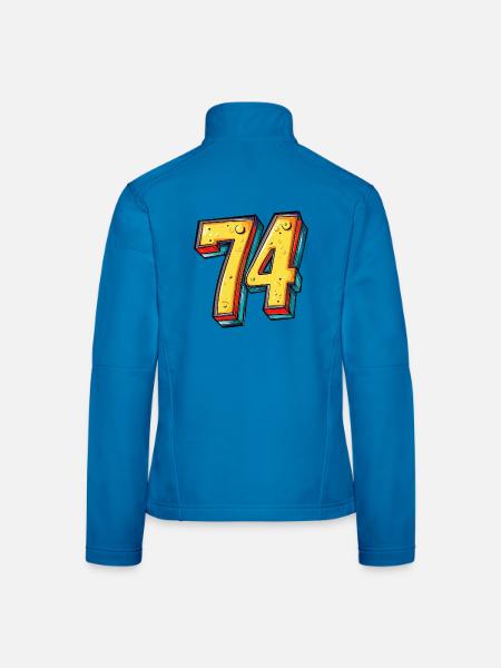 74 Number Colorful - Women's Softshell Jacket - light blue - Back