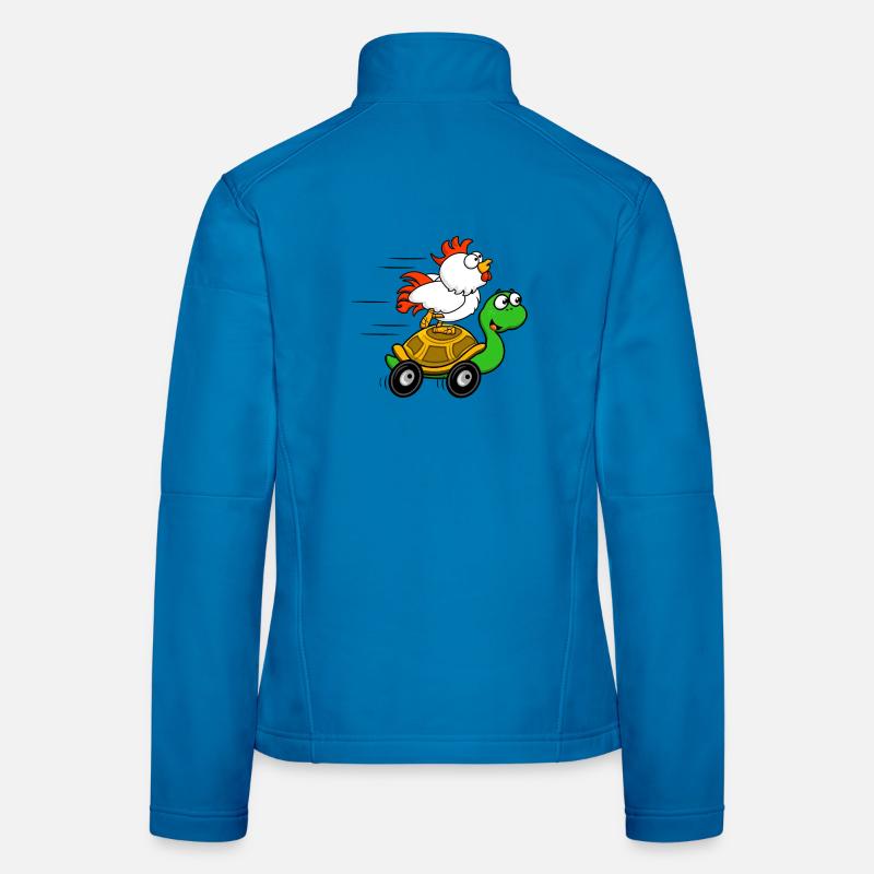 Chickens on Turtle Wagon Women's Softshell Jacket