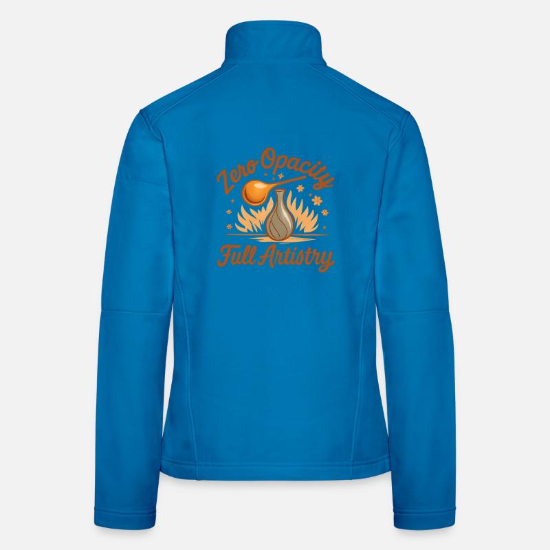 Null Opazität, volle Kunst | Glaskunst - Frauen Softshelljacke - Lichtblau