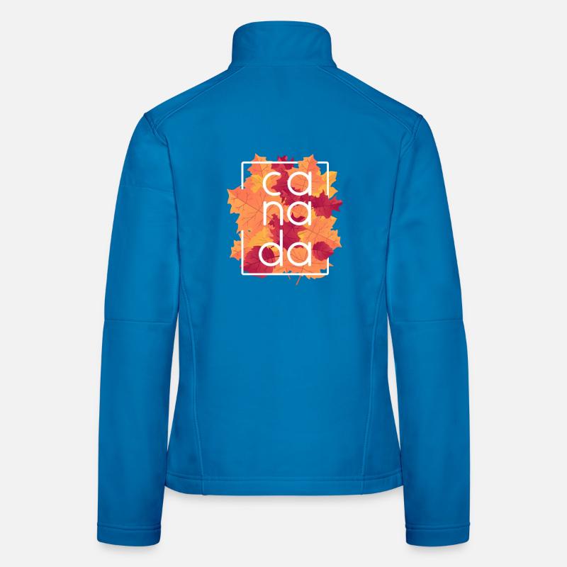 Design des feuilles d’érable d’automne du Canada Veste en tissu softshell Femme