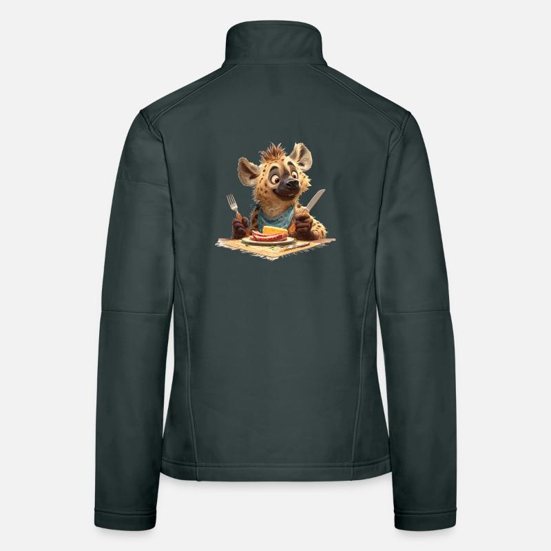 Hungrige Hyäne am Tisch Frauen Softshelljacke