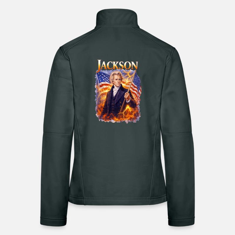 Jacksons Freiheitsheld mit Flagge Frauen Softshelljacke