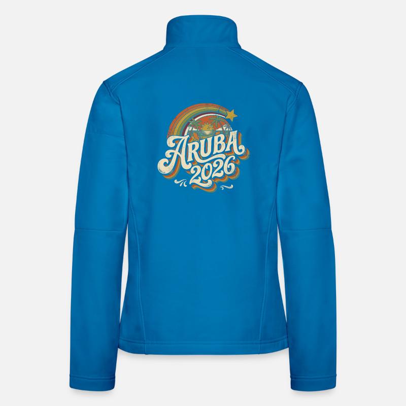 Coucher de soleil rétro Aruba 2026 Veste en tissu softshell Femme