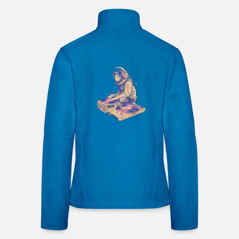 DJ chat à la platine Veste en tissu softshell Femme