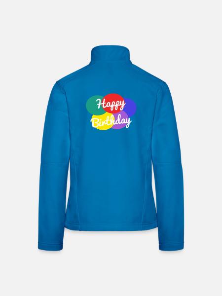 ALLES GUTE ZUM GEBURTSTAG. ALLES GUTE ZUM GEBURTSTAG. JAHRESTAG. - Frauen Softshelljacke - Lichtblau - Hinten