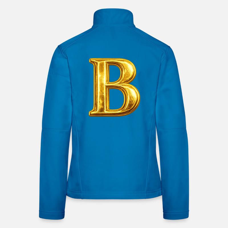 Goldenes B-Monogramm Frauen Softshelljacke