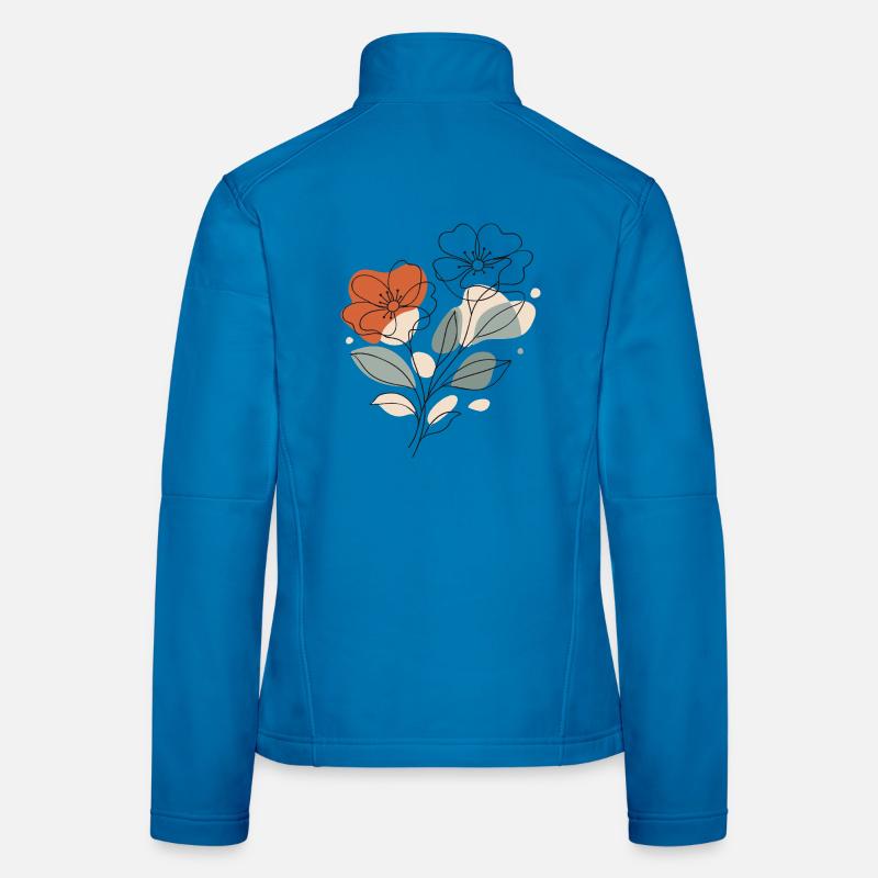 Abstract Floral Pattern Illustration Women's Softshell Jacket