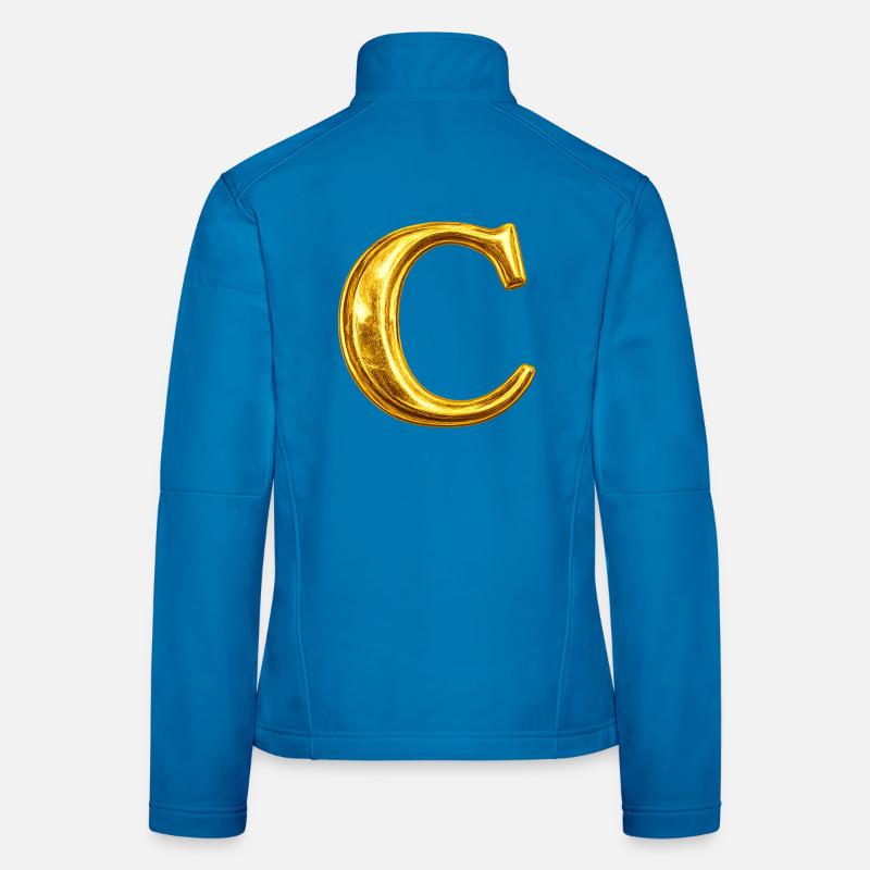 Design du monogramme en C doré Veste en tissu softshell Femme
