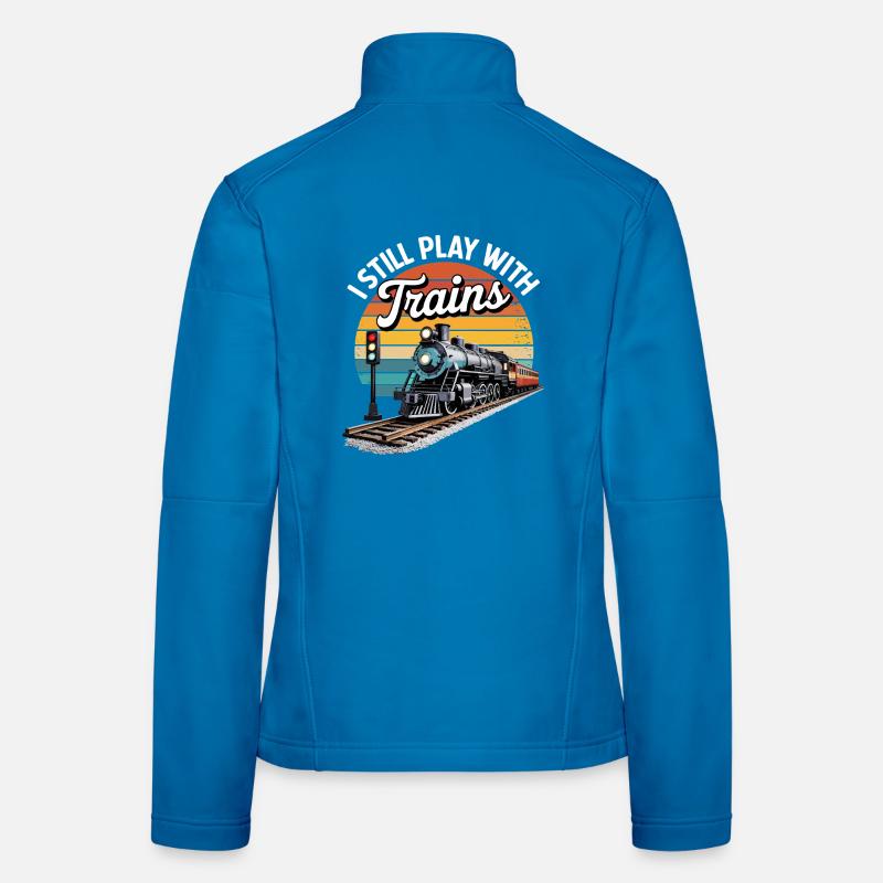 Je joue encore avec des trains. Veste en tissu softshell Femme