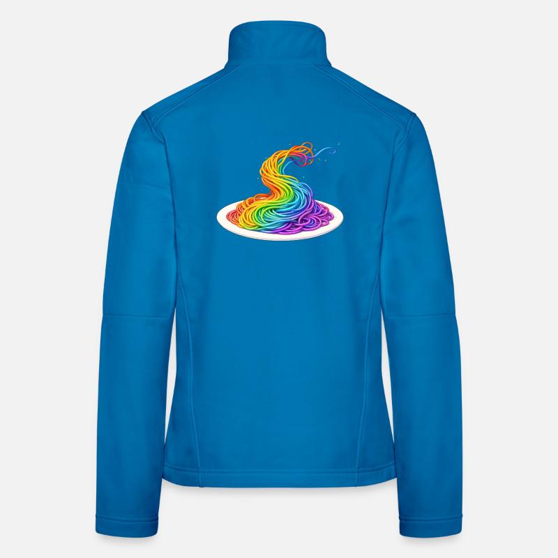 Rainbow Spaghetti Illustration Women's Softshell Jacket