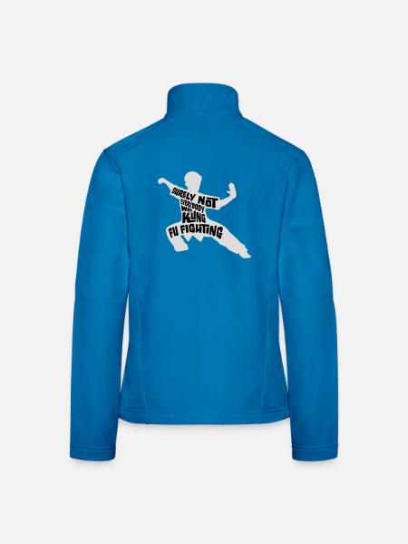 Surely Not Everybody Was Kung Fu Fighting Lustig - Frauen Softshelljacke - Lichtblau - Hinten