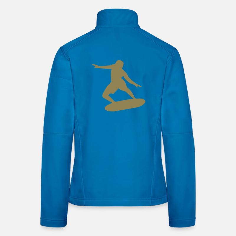 Surfer Silhouette Surfing Minimalist Women's Softshell Jacket