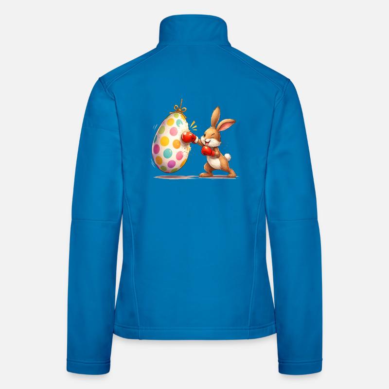 Boxing Easter Bunny with Easter Egg Punching Bag Women's Softshell Jacket