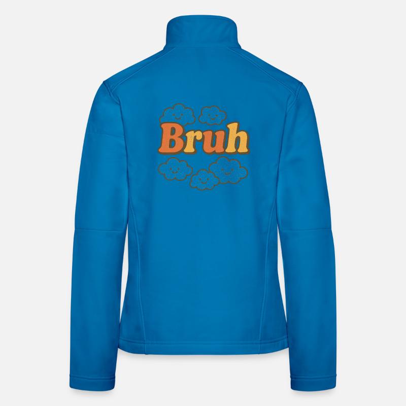 Bruh Clouds Glitter-Typografie Frauen Softshelljacke