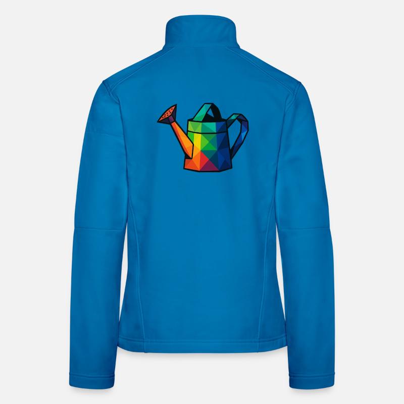 Low Poly Geometric Design Watering Can Women's Softshell Jacket