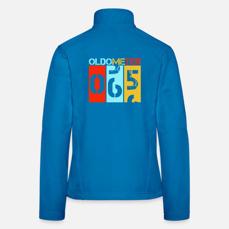 Oldometer 65. Geburtstag Retro Tacho Kunst Frauen Softshelljacke