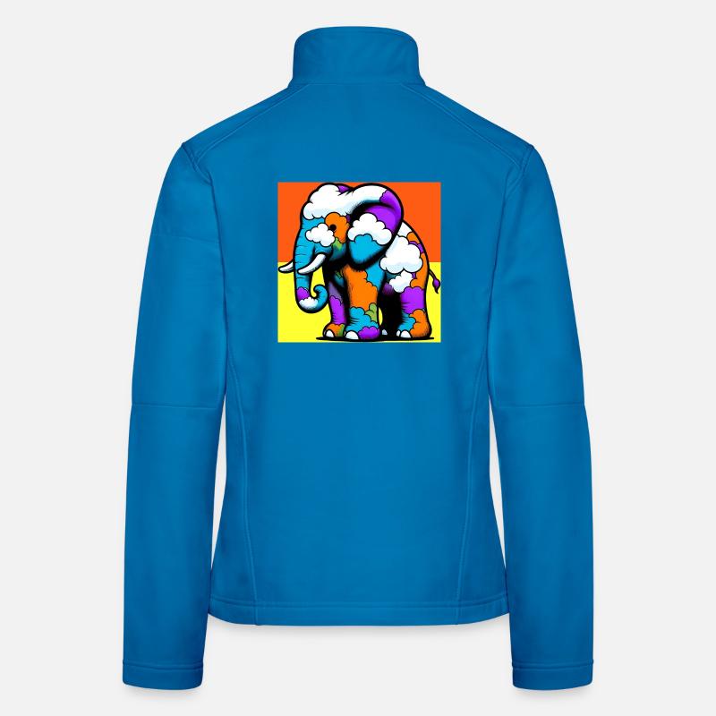 Éléphant avec Nuage et Nuages Veste en tissu softshell Femme
