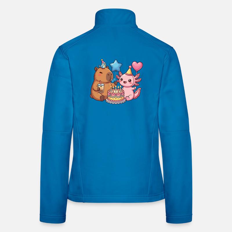 Capybara Axolotl Vogel Geburtstagsparty - Frauen Softshelljacke - Lichtblau