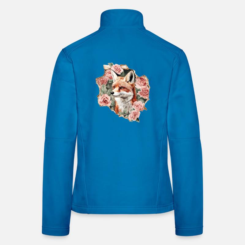 Fuchs mit Rosen Frauen Softshelljacke