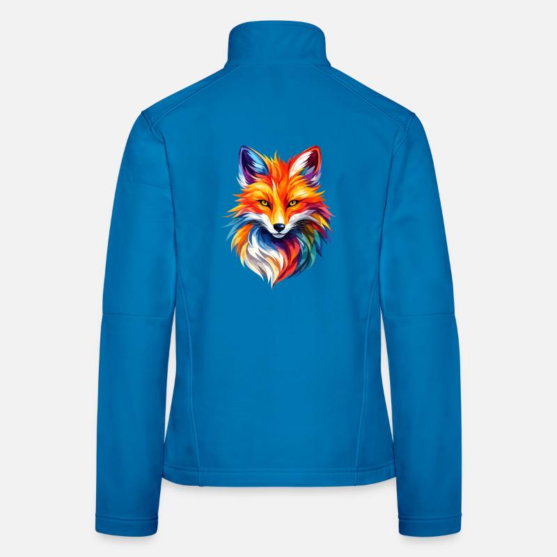 Colorful Fox Polygon Design – Modern Fox Art Women's Softshell Jacket