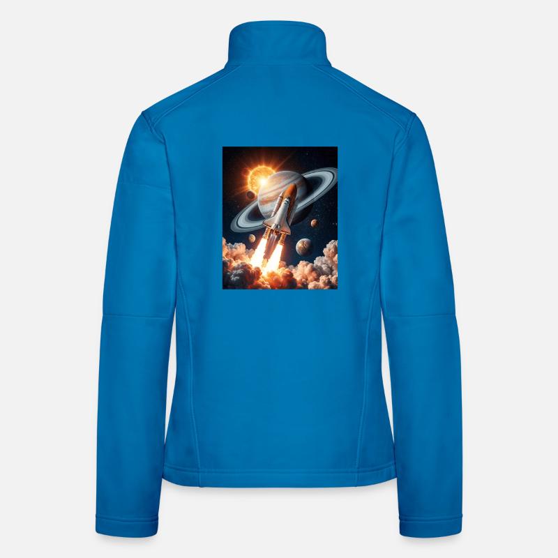Fusée à travers les anneaux de Saturne dans l’espace Veste en tissu softshell Femme