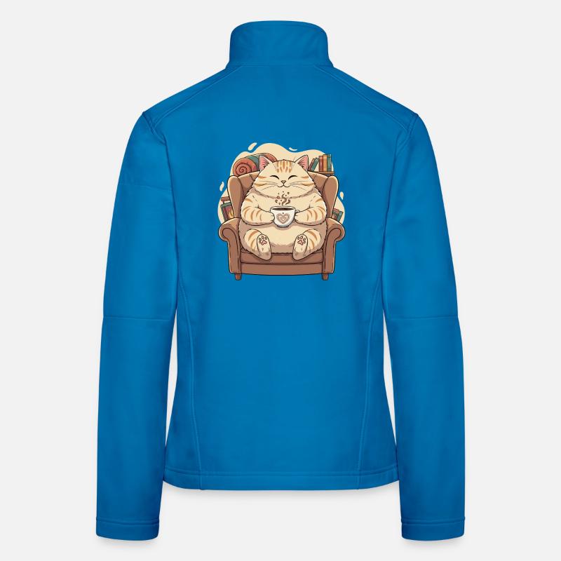 Cuddly kitten with heart coffee Women's Softshell Jacket